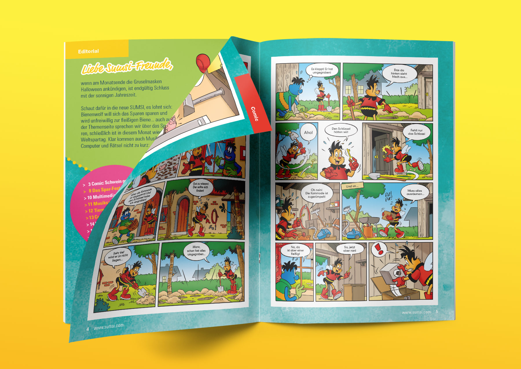 Gestaltung des Kindermagazin Sumsi
