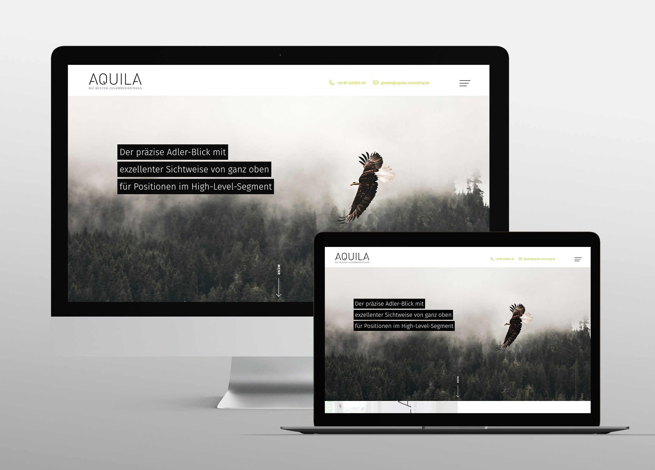 Relaunch Website für das Recruiting-Unternehmen Aquila Consulting