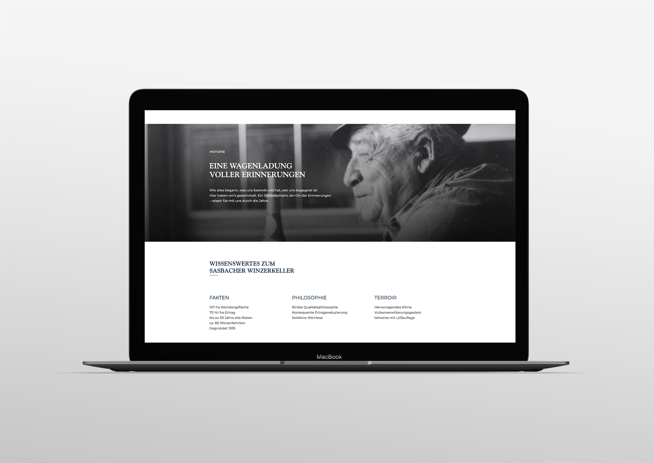 Design der Website für die Sasbacher Winzerkellerei